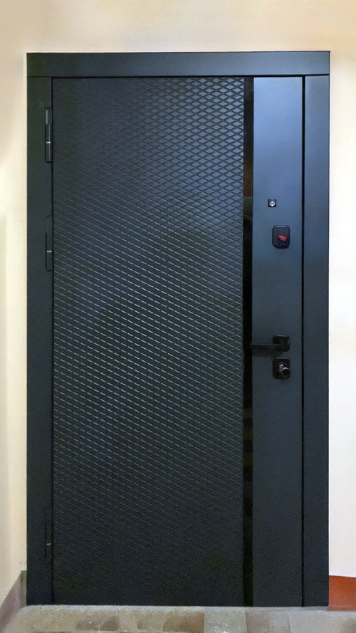 Входная дверь с черной полосой